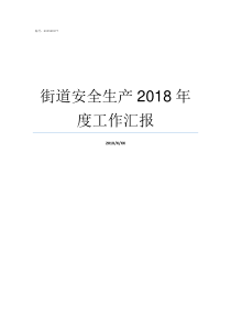 街道安全生产2018年度工作汇报2019安全生产月