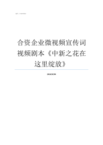 合资企业微视频宣传词视频剧本中新之花在这里绽放