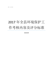 2017年全县环境保护工作考核内容及评分标准2019体育中考评分标准