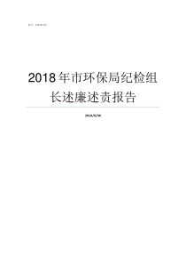 2018年市环保局纪检组长述廉述责报告