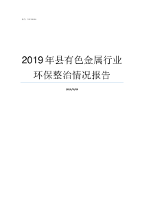 2019年县有色金属行业环保整治情况报告2019年下半年有色金属