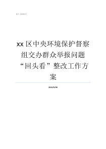 xx区中央环境保护督察组交办群众举报问题回头看整改工作方案中央环境