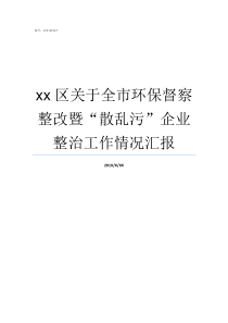 xx区关于全市环保督察整改暨散乱污企业整治工作情况汇报环保督查督什么