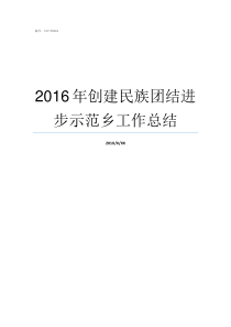 2016年创建民族团结进步示范乡工作总结