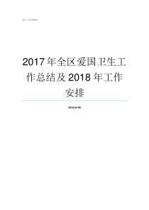 2017年全区爱国卫生工作总结及2018年工作安排