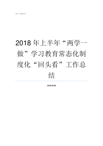 2018年上半年两学一做学习教育常态化制度化回头看工作总结