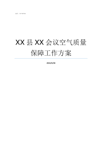 XX县XX会议空气质量保障工作方案XX不X成语