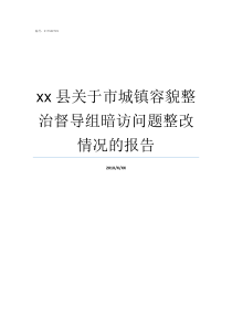 xx县关于市城镇容貌整治督导组暗访问题整改情况的报告山东省城镇容貌和