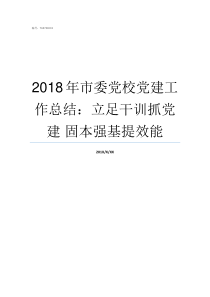 2018年市委党校党建工作总结立足干训抓党建nbsp固本强基提效能