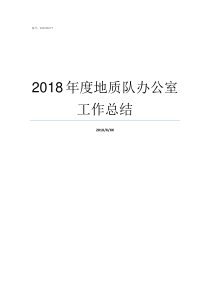 2018年度地质队办公室工作总结最新地质年代表