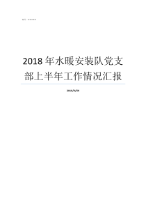 2018年水暖安装队党支部上半年工作情况汇报辉煌水暖2019