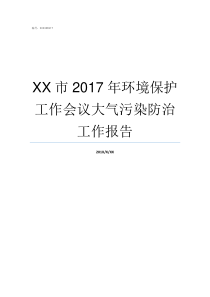 XX市2017年环境保护工作会议大气污染防治工作报告69XX2017