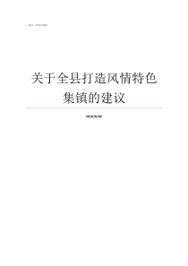 关于全县打造风情特色集镇的建议风情街