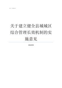 关于建立健全县城城区综合管理长效机制的实施意见