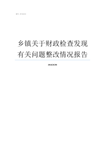 乡镇关于财政检查发现有关问题整改情况报告乡镇财政决算报告的审查报告