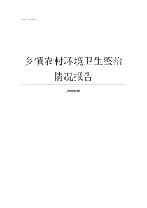 乡镇农村环境卫生整治情况报告美篇村环境卫生整治