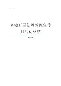 乡镇开展知恩感恩宣传月活动总结