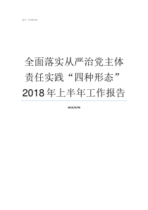 全面落实从严治党主体责任实践四种形态2018年上半年工作报告