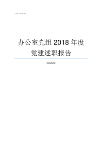 办公室党组2018年度党建述职报告