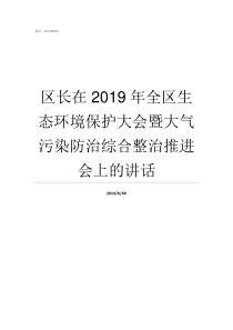 区长在2019年全区生态环境保护大会暨大气污染防治综合整治推进会上的讲话2019新洲区委书记