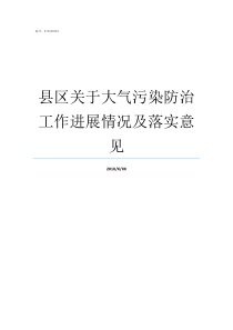 县区关于大气污染防治工作进展情况及落实意见大气污染防治重点区域