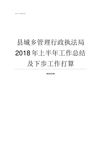 县城乡管理行政执法局2018年上半年工作总结及下步工作打算市执法局