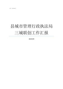 县城市管理行政执法局三城联创工作汇报