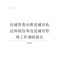 县城管委办推进城市执法体制改革改进城市管理工作调研报告