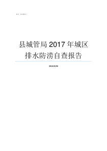 县城管局2017年城区排水防涝自查报告