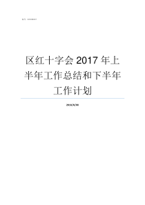 区红十字会2017年上半年工作总结和下半年工作计划