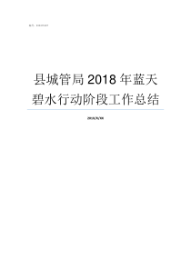 县城管局2018年蓝天碧水行动阶段工作总结