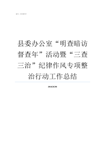 县委办公室明查暗访督查年活动暨三查三治纪律作风专项整治行动工作总结县委办公室怎么样