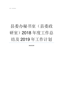 县委办秘书室县委政研室2018年度工作总结及2019年工作计划县委办公室副主任