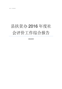 县扶贫办2016年度社会评价工作综合报告