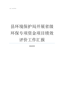 县环境保护局开展省级环保专项资金项目绩效评价工作汇报社区开展保护环境