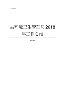 县环境卫生管理局2018年工作总结