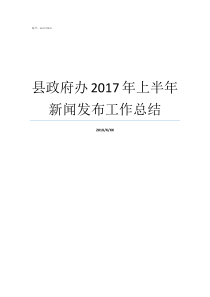 县政府办2017年上半年新闻发布工作总结