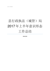 县行政执法城管局2017年上半年意识形态工作总结