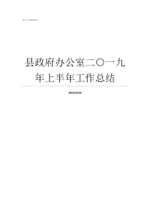 县政府办公室二一九年上半年工作总结县政府办公室有几个