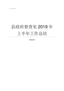 县政府督查室2019年上半年工作总结县委县政府督查室