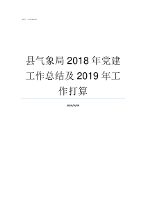 县气象局2018年党建工作总结及2019年工作打算气象局招聘2018