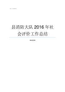 县消防大队2016年社会评价工作总结