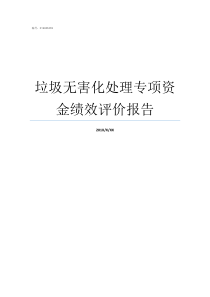 垃圾无害化处理专项资金绩效评价报告垃圾无害化处理内容