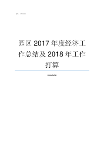 园区2017年度经济工作总结及2018年工作打算