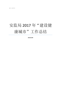 安监局2017年建设健康城市工作总结安监局半年个人工作总结