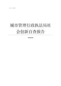 城市管理行政执法局社会创新自查报告城市管理行政执法局网