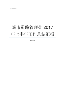 城市道路管理处2017年上半年工作总结汇报