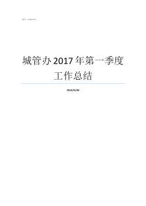 城管办2017年第一季度工作总结