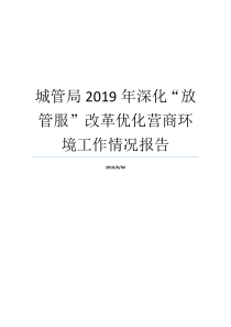 城管局2019年深化放管服改革优化营商环境工作情况报告市环境大扫除城管局工作开展情况