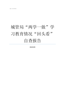 城管局两学一做学习教育情况回头看自查报告两学一做如何学如何做